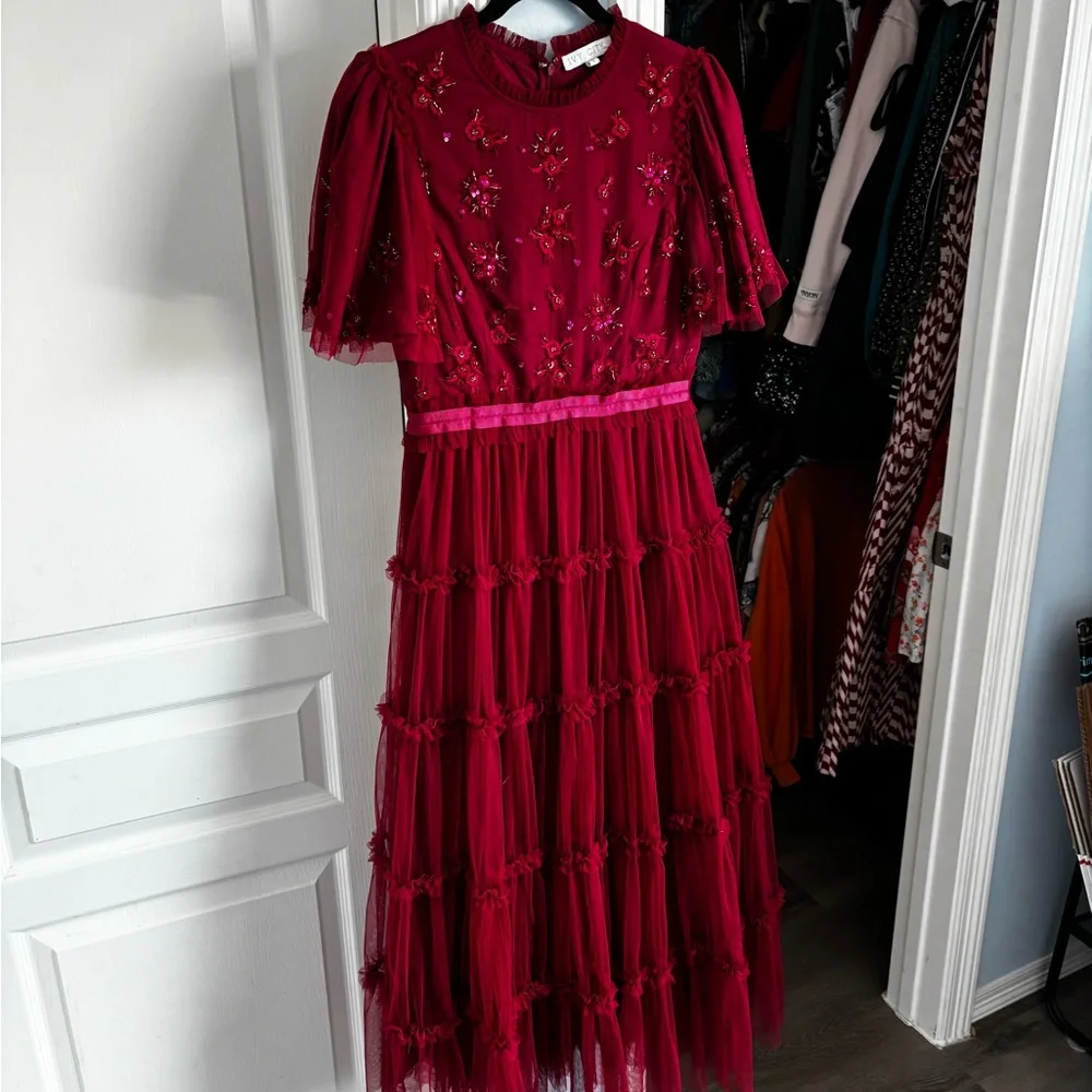 Ivy City Co Red Anastasia Dress Size Small - Picture 4 of 13